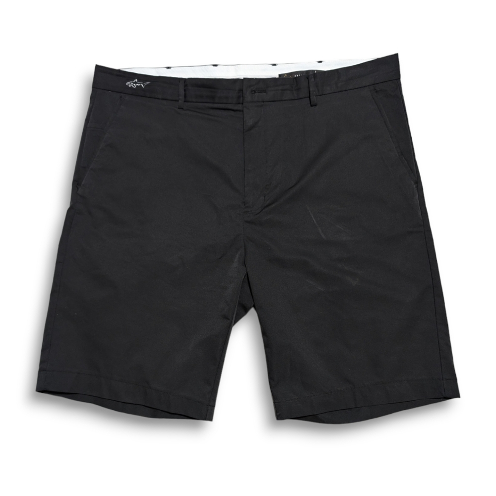 Greg Norman Black Shark Logo Golf ML75 Shorts Stretch Mens Size 40, 10" Inseam